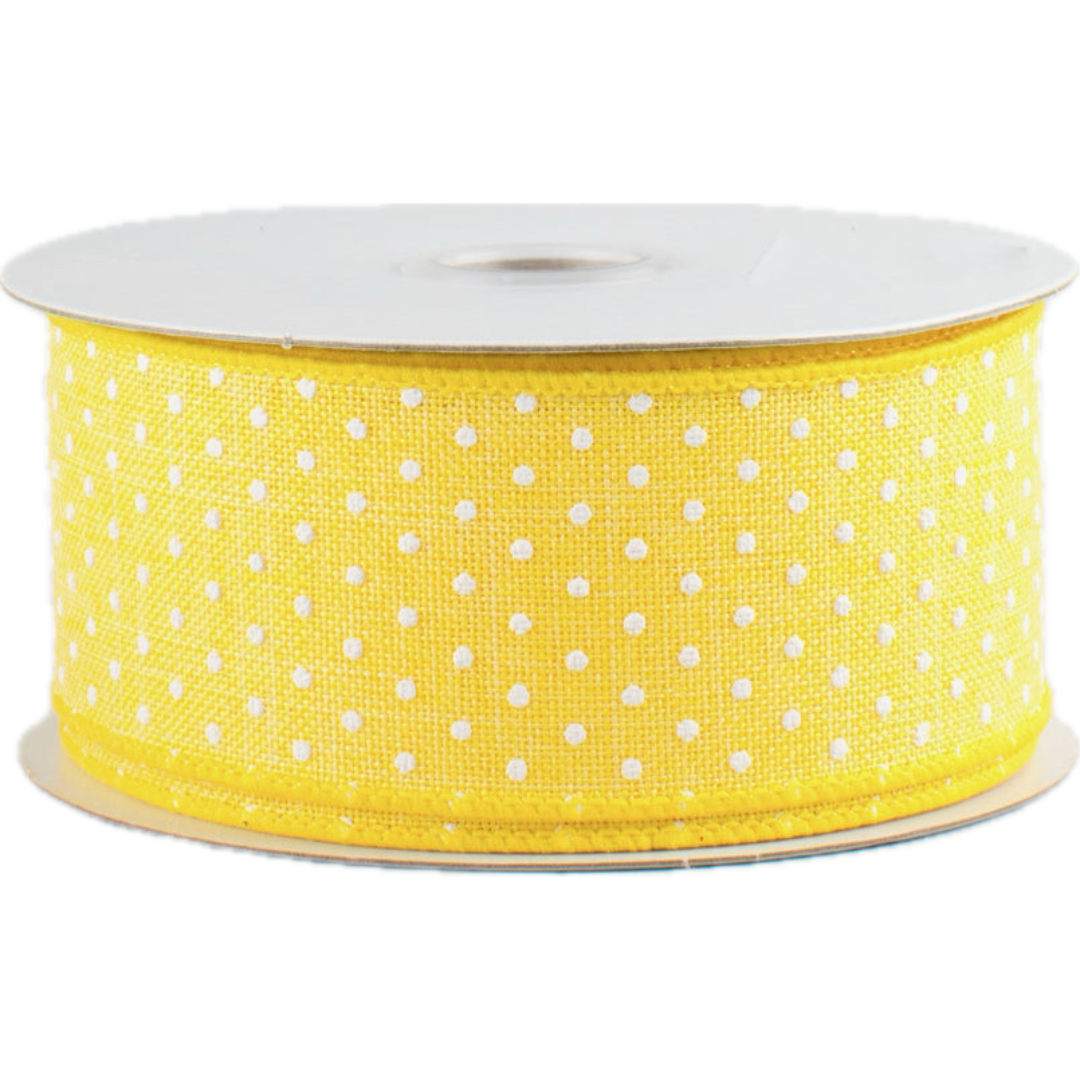 Yellow ribbon with white polka dots