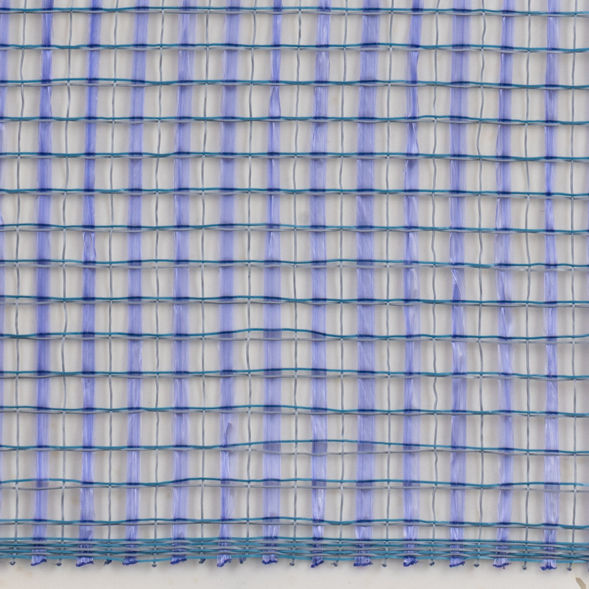Close up of country blue horizontal wide stripe deco mesh weave carried by Monkey's Creations - MPN RE8900XA.
