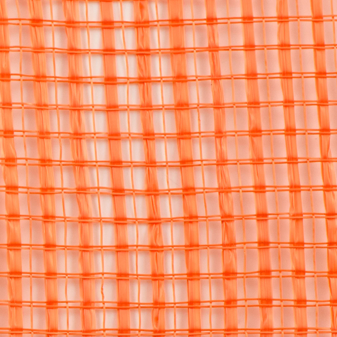 Close up of orange horizontal wide stripe deco mesh weave