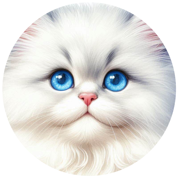 White cat with blue eyes