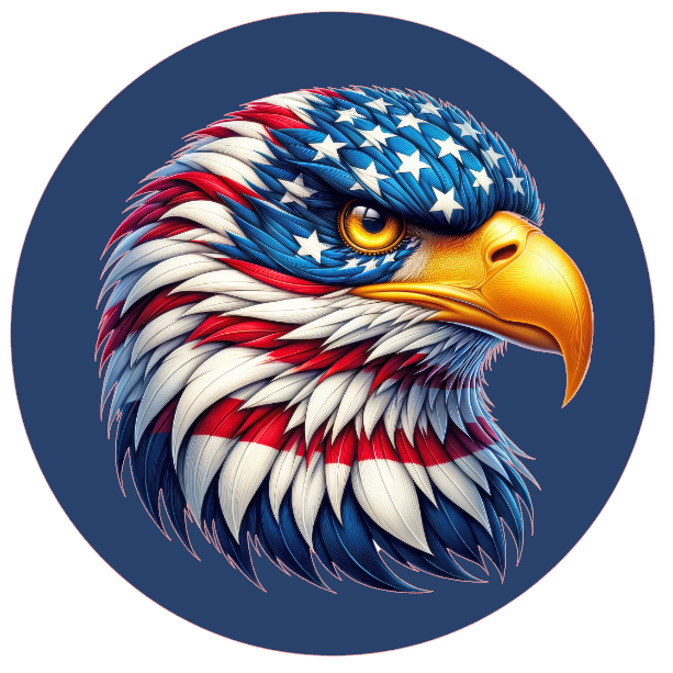 Eagle head with American flag design