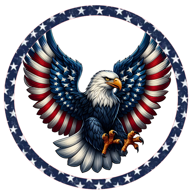 Eagle with American flag design