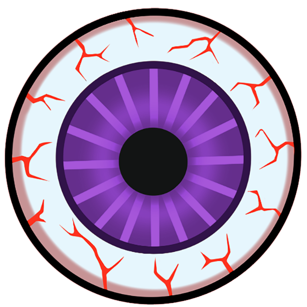 purple bloodshot eyeball