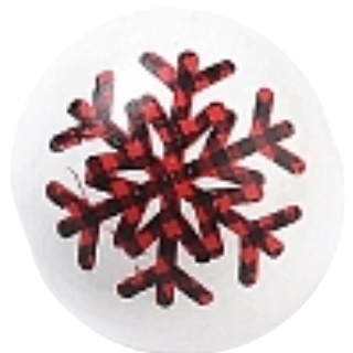 Painted white red and black snowflake wooden beads for crafting and wreath making