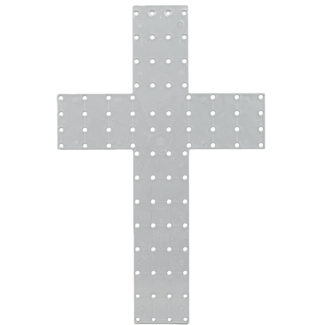 Plastic cross shaped wreath making form