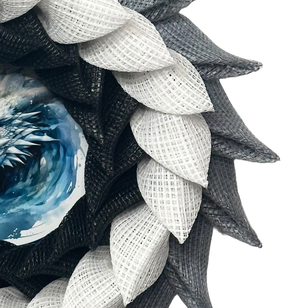 Deco mesh dragon wreath by Monkey's Creations.