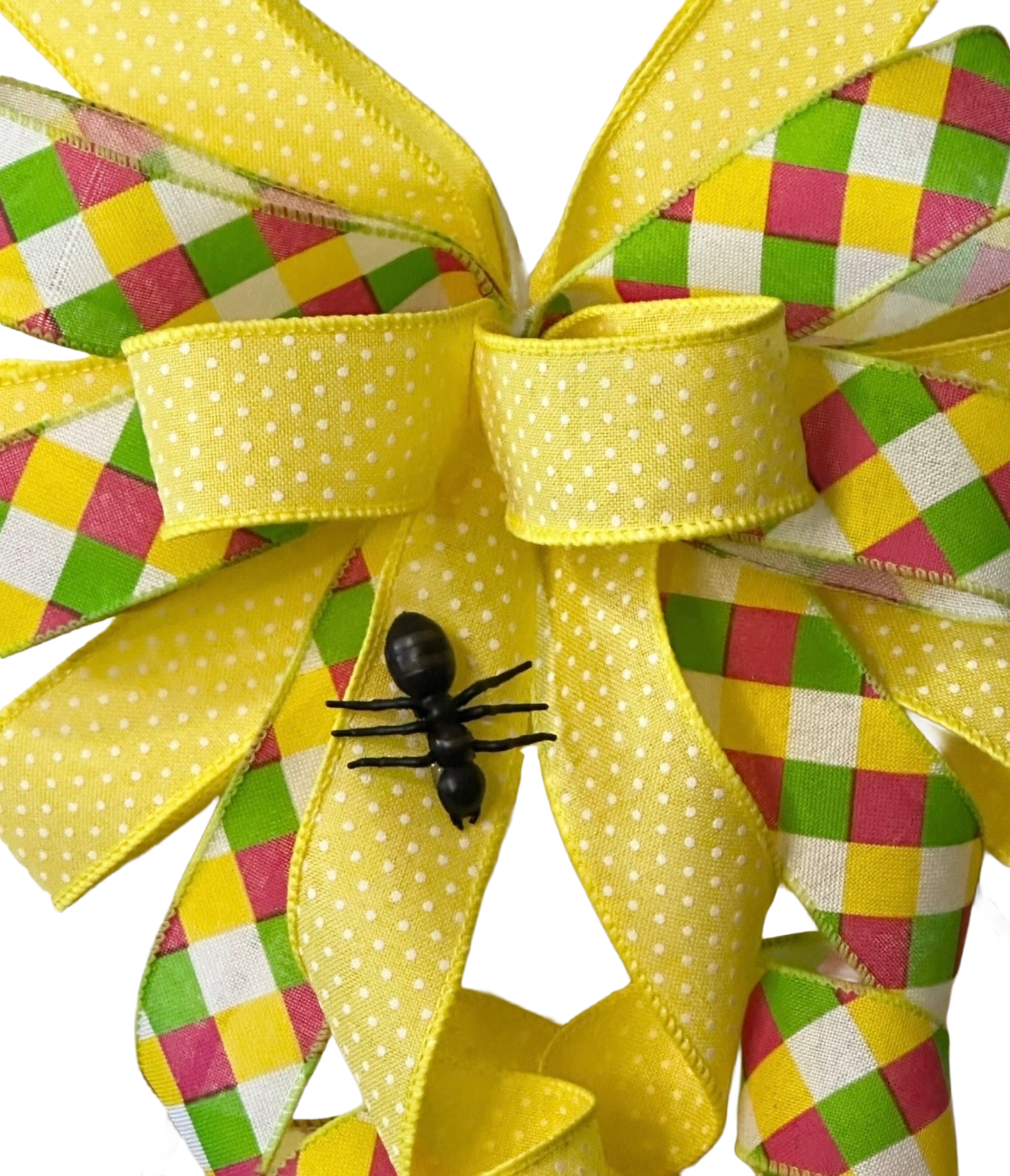 Watermelon slice deco mesh wreath with a bright ribbon bow by Monkey's Creations.