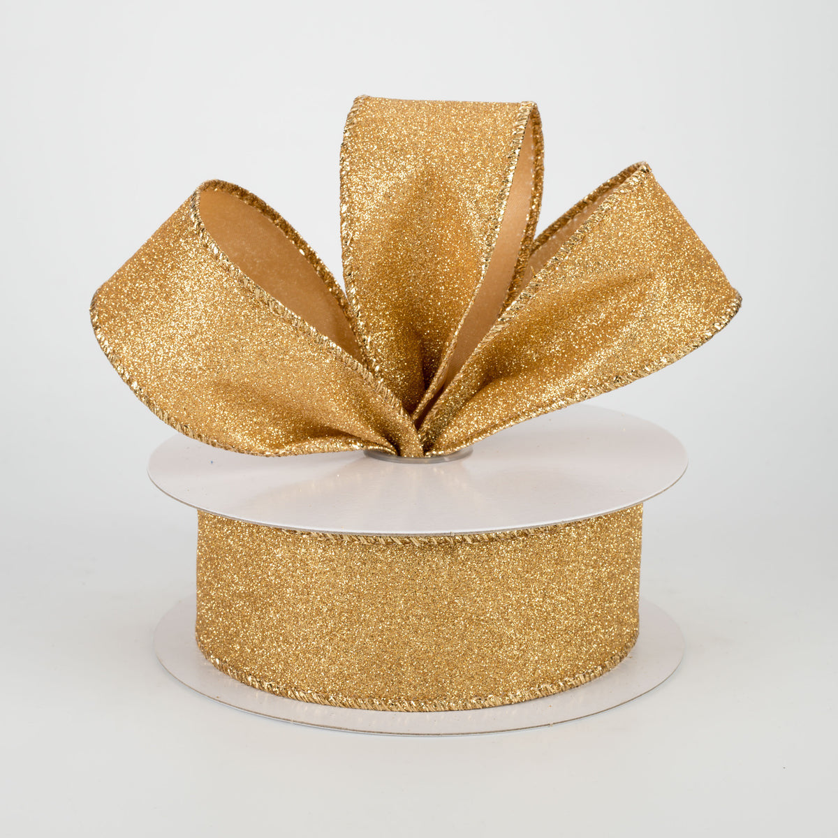 1.5" x 10 yard roll lustrous all flat glitter wired ribbon MPN: X820609-14