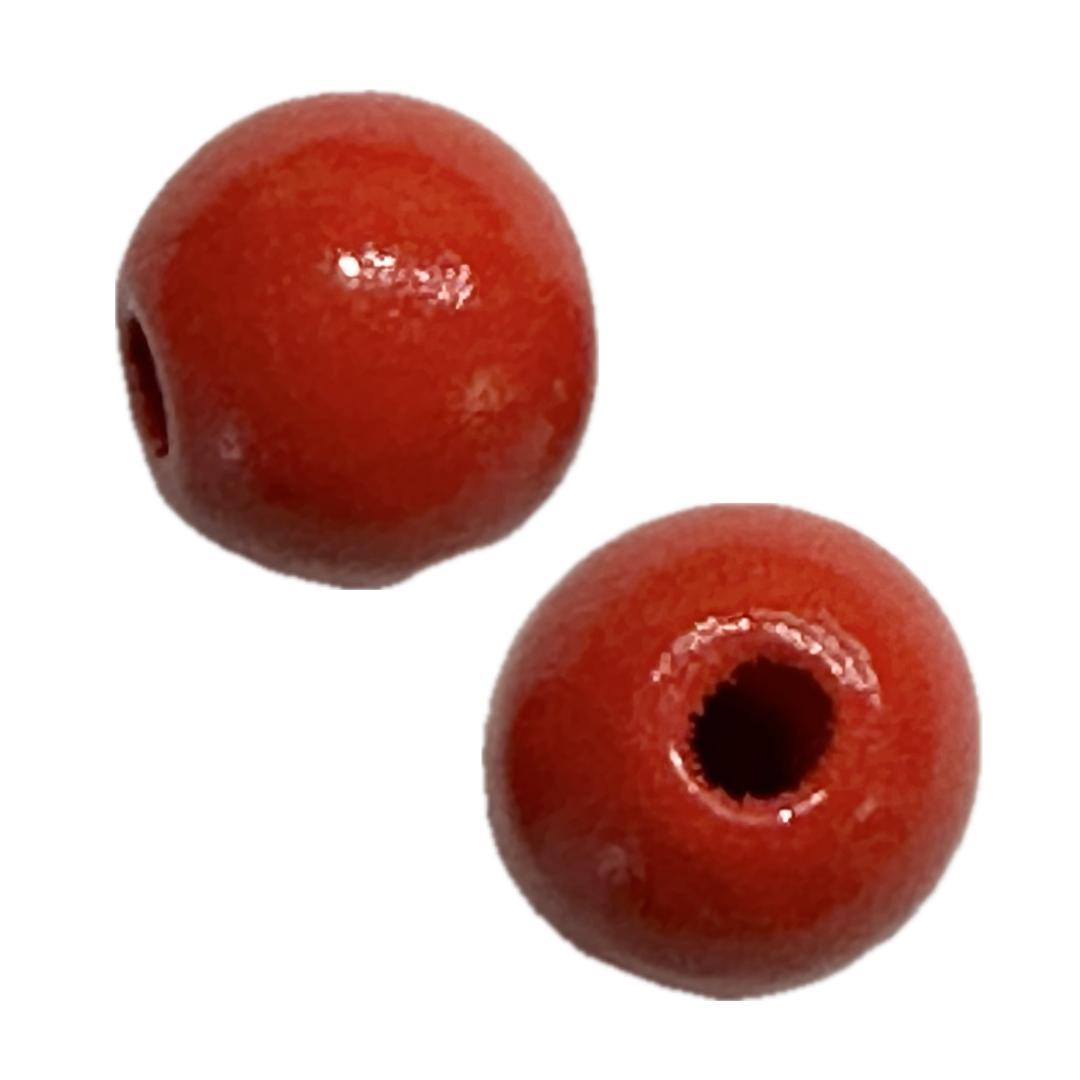 Decorative bright red wood beads 