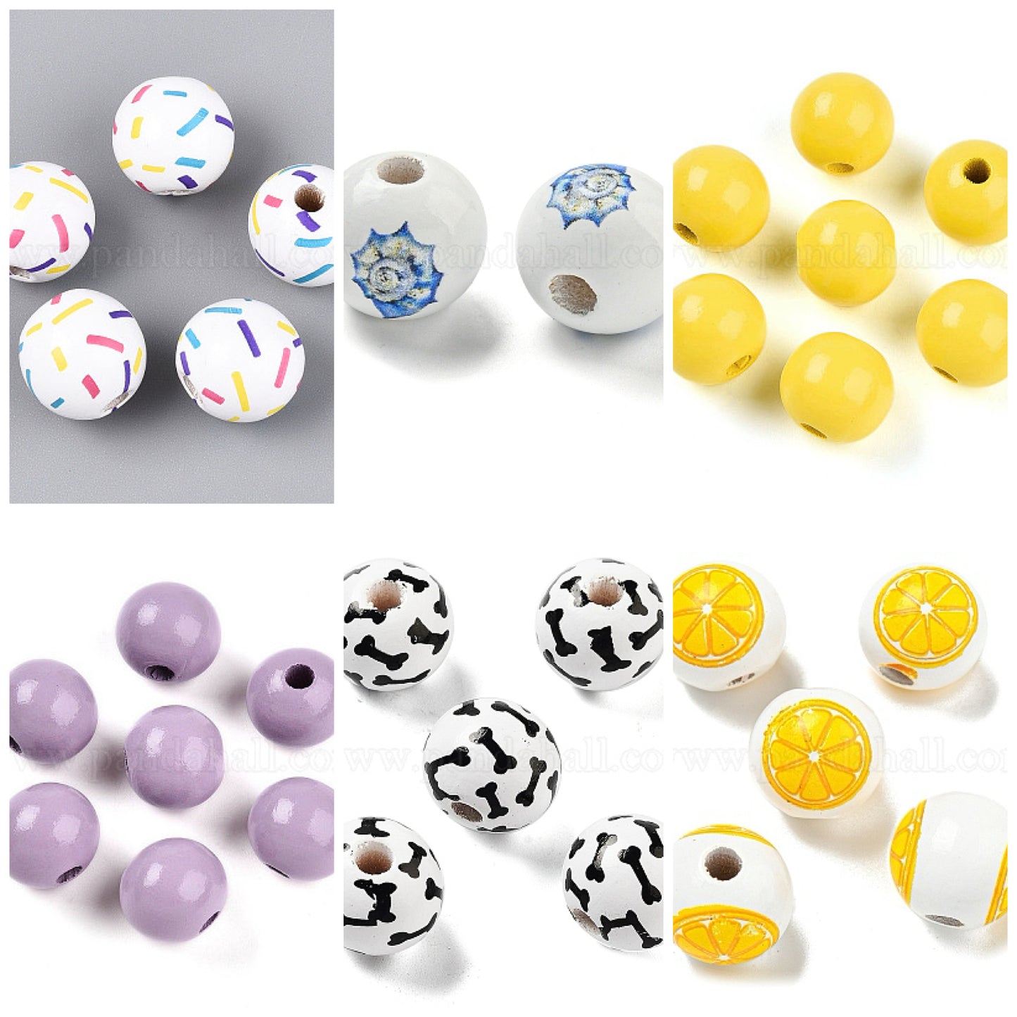 Assorted colorful wooden beads 