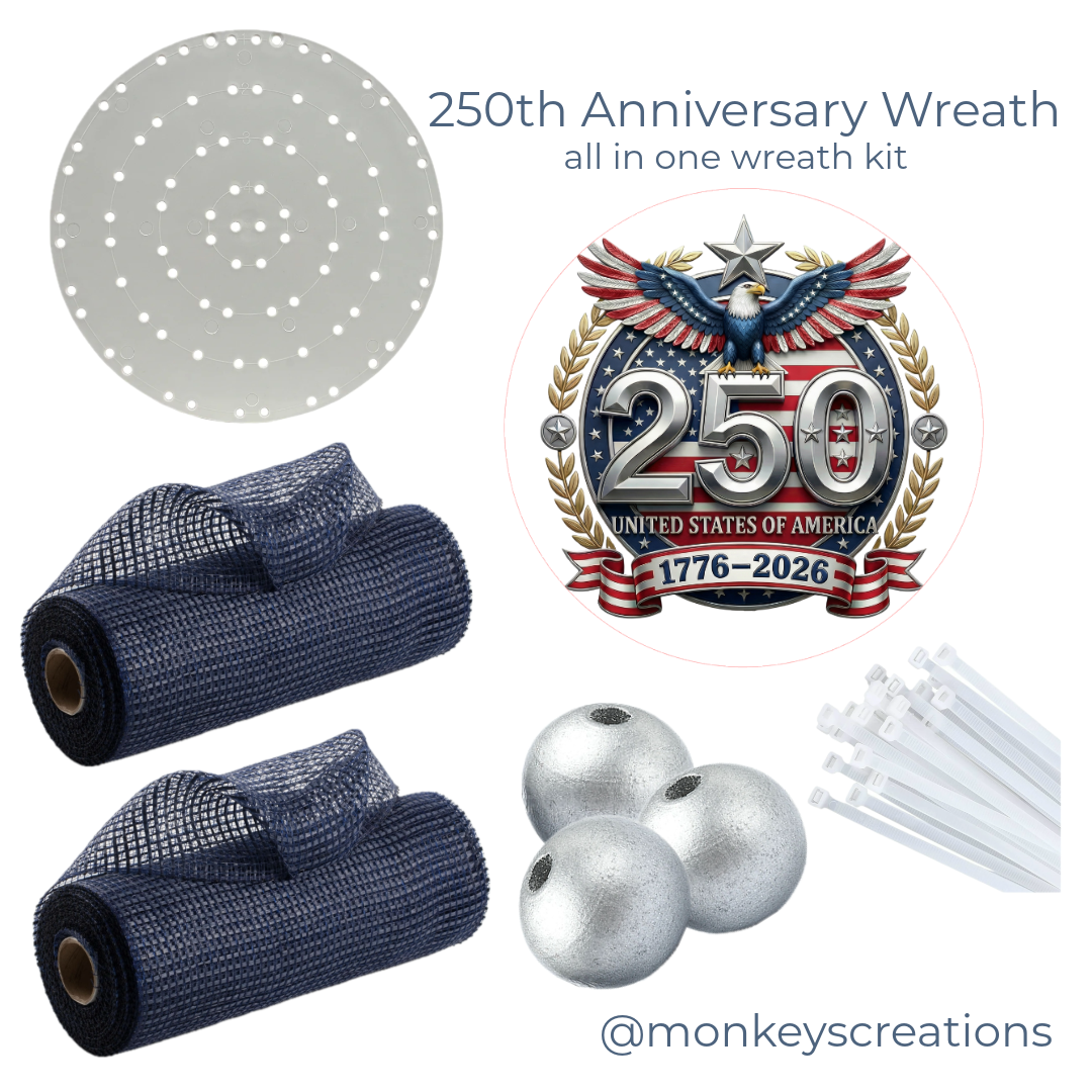 USA 250th anniversary eagle themed wreath kit supplies
