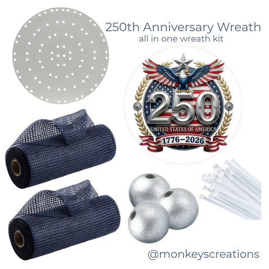 USA 250th anniversary eagle themed wreath kit supplies