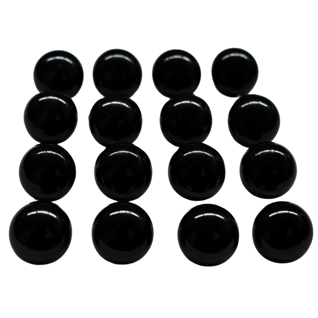 Set of black round button dots .59" in size