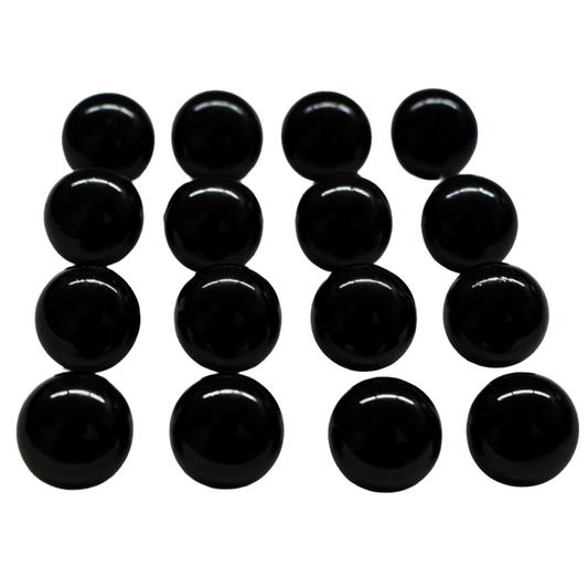 Set of black round button dots .59" in size