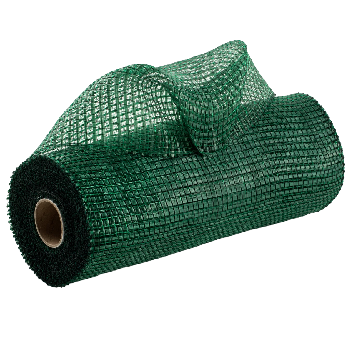 Roll of hunter green horizontal wide stripe deco mesh