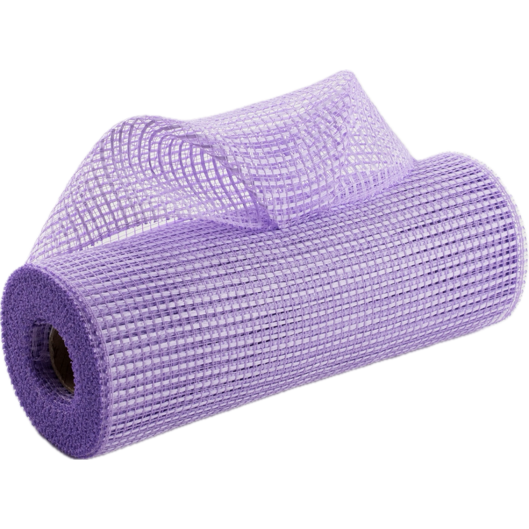 Roll of lavender horizontal wide stripe deco mesh