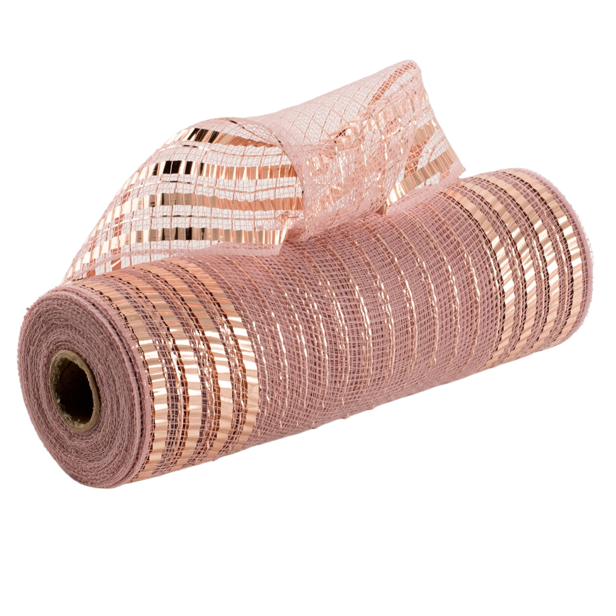 10" roll of rose gold xl wide foil border poly deco mesh