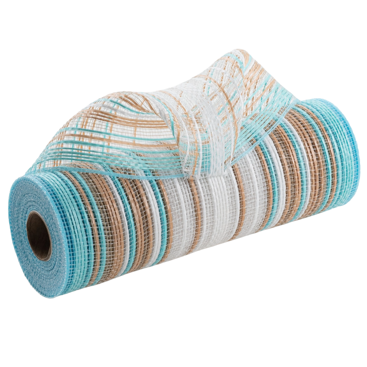 10" roll of vertical wide stripe ombre footprints on the beach deco mesh