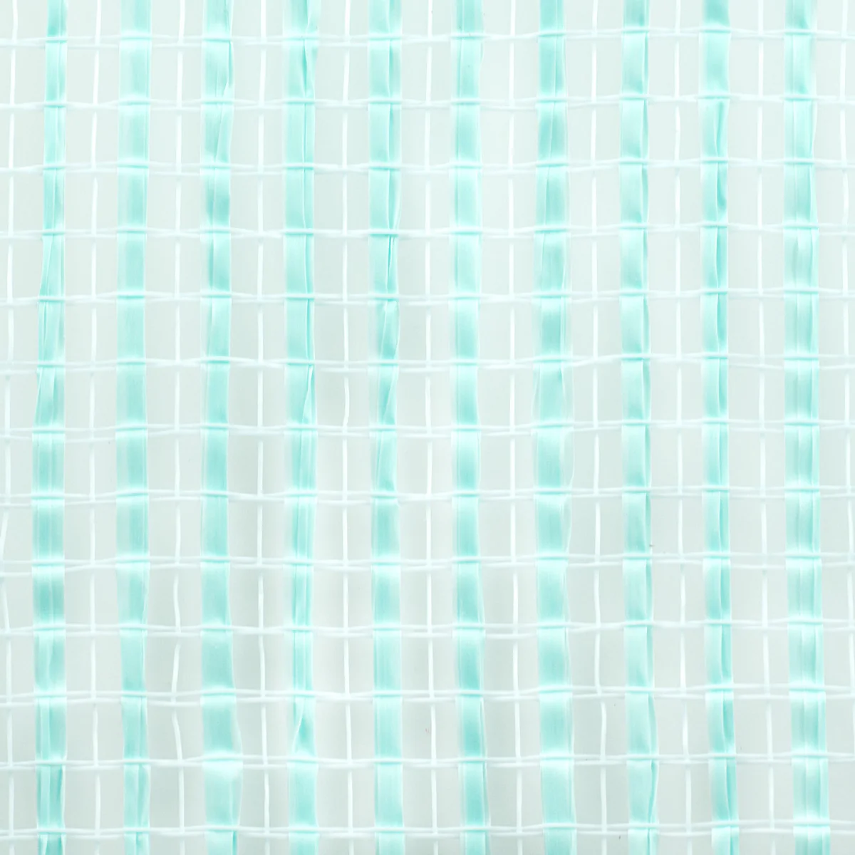 Robins egg blue horizontal wide stripe deco mesh close up of weave
