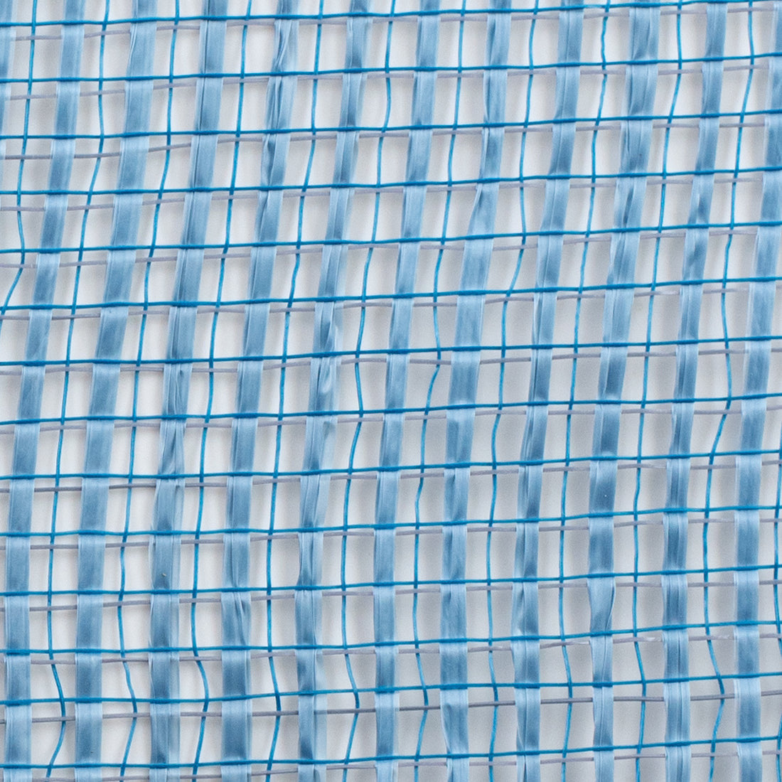 Close up of country blue horizontal wide stripe deco mesh weave carried by Monkey's Creations - MPN RE8900E5.