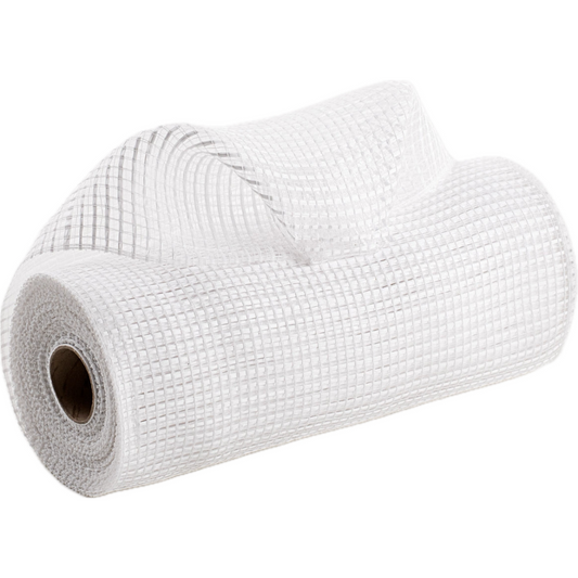 Roll of white deco mesh 