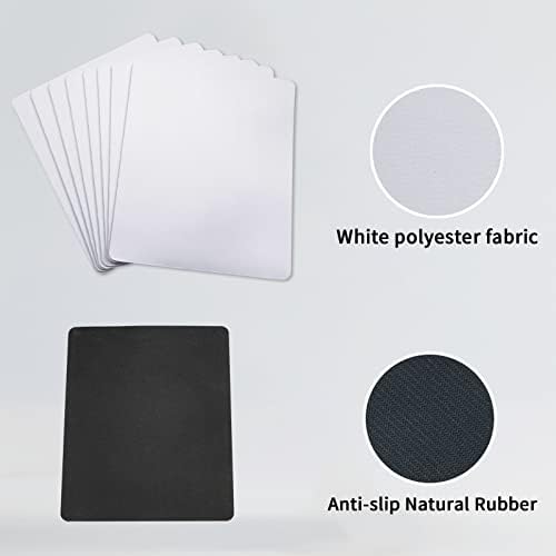 Mousepad materials, white polyester fabric and anti-slip natural rubber samples - prior to image sublimation