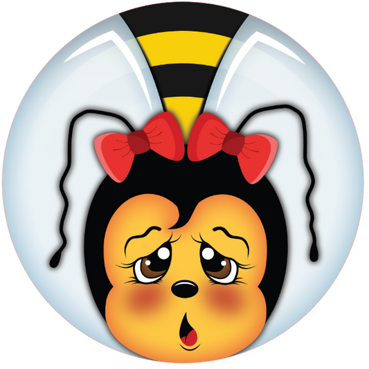 Bee head with bows and wings
