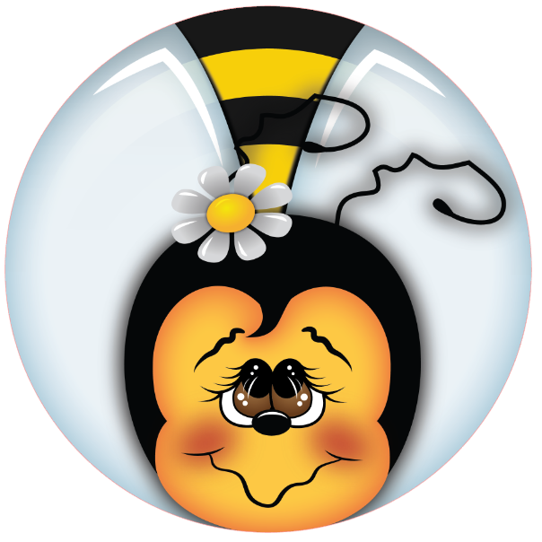 Bee face wearing a single daisy