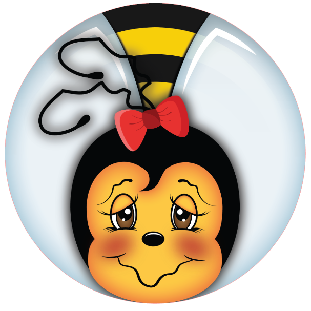 Bee wearing a red bow