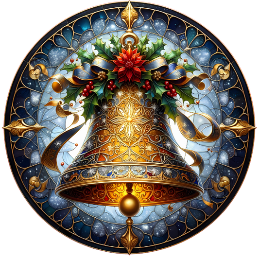 Decorative bell with floral elements on a white background