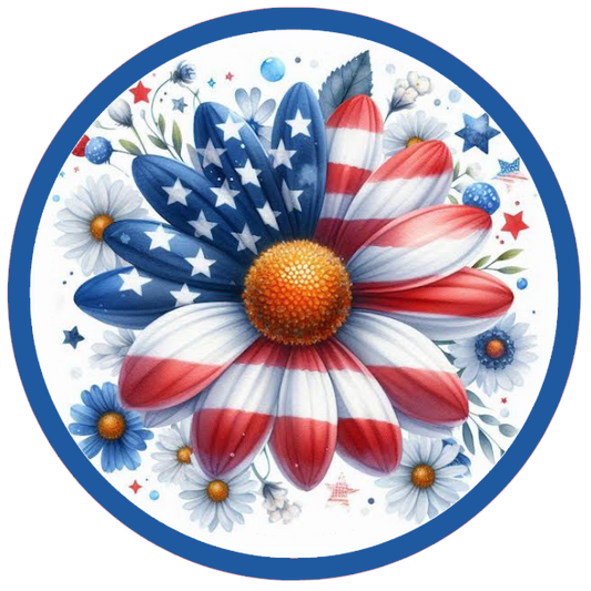 Daisy flower with American flag colors 