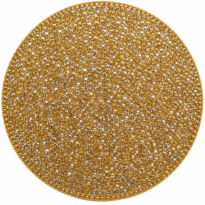 Round metal wreath sign faux gold rhinestone by Monkey's Creations. 