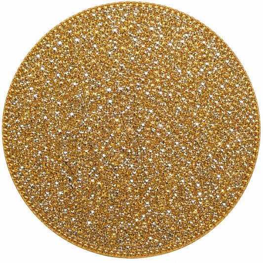 Round metal wreath sign faux gold rhinestone by Monkey's Creations. 