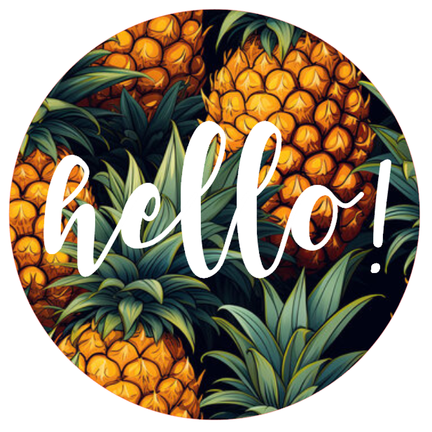 Pineapples and 'hello!' text 