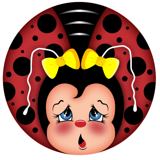 Ladybug with 2 yellow bows