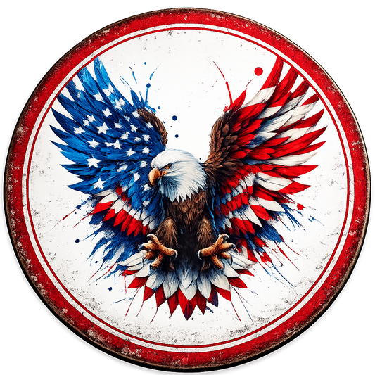 Eagle design featuring American flag colors 