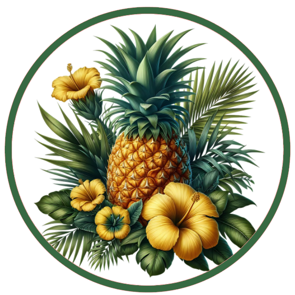 Pineapple and flowers 