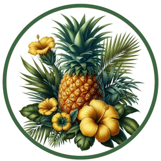Pineapple and flowers 