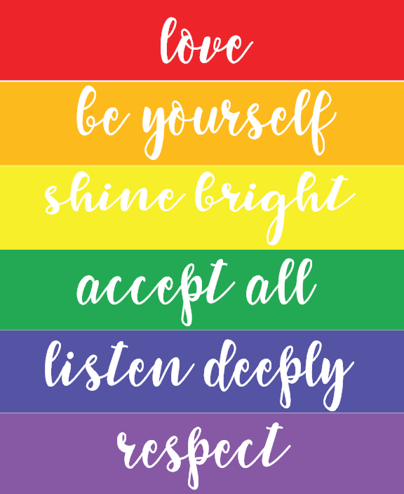 Motivational quotes on a rainbow background / LGBTQ