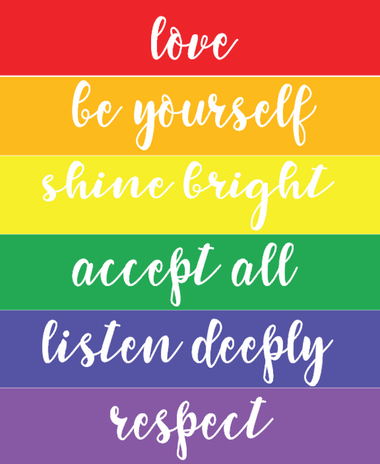 Motivational quotes on a rainbow background / LGBTQ