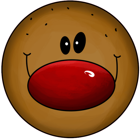 Round metal wreath sign reindeer face 