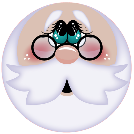 Cartoon Santa Claus face with glasses