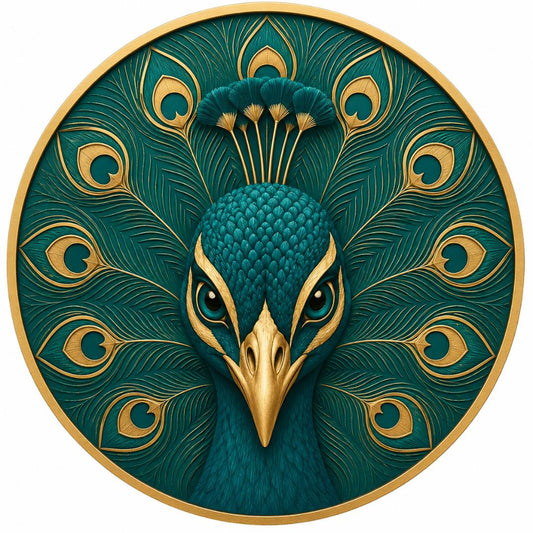 Teal male peacock metal wreath sign by Monkey's Creations