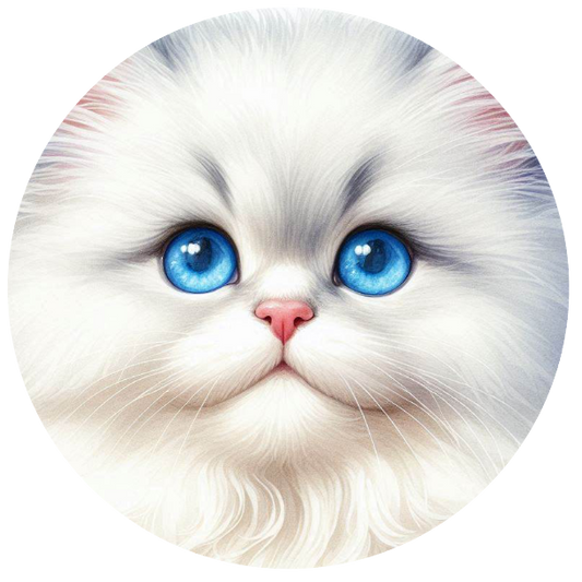 White cat with blue eyes