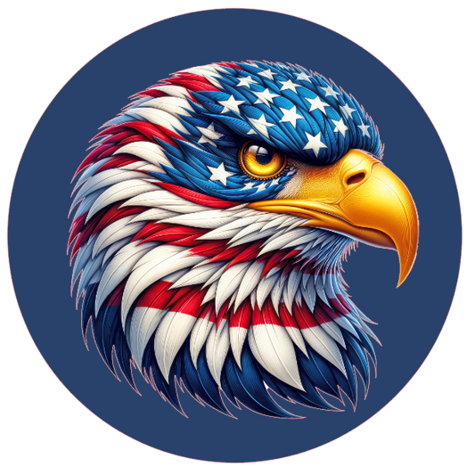 Eagle head with American flag design 