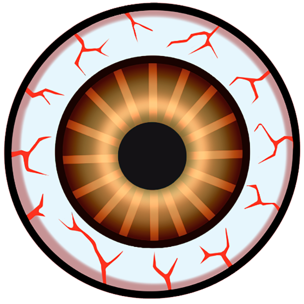 Brown bloodshot eyeball 