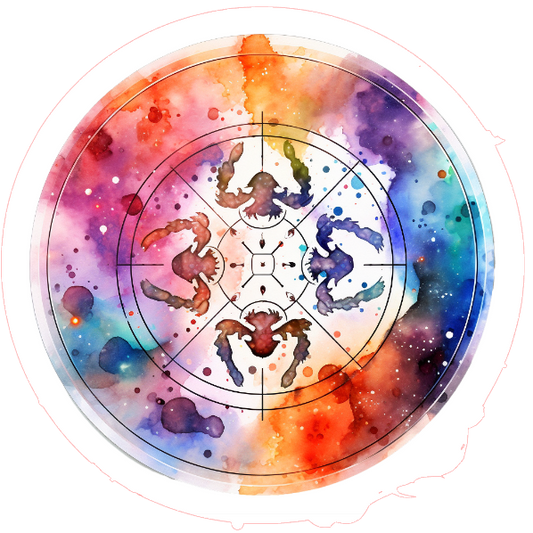 Colorful circular design with symbols 