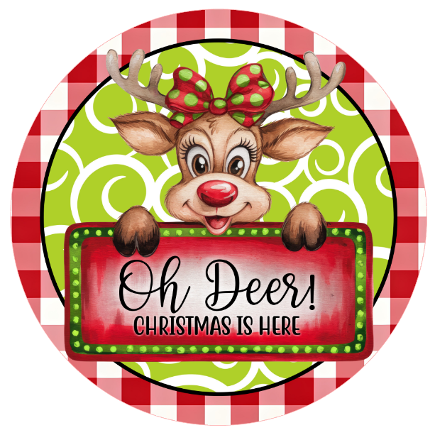 Christmas-themed illustration with a reindeer and text on a white background
