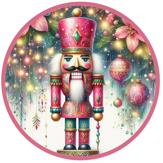  colorful nutcracker design against a festive background.