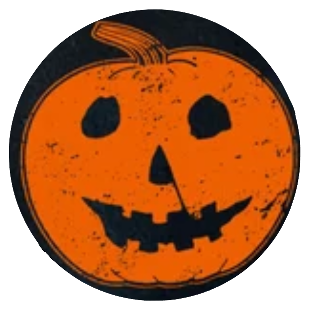 Vintage-style pumpkin with black face 